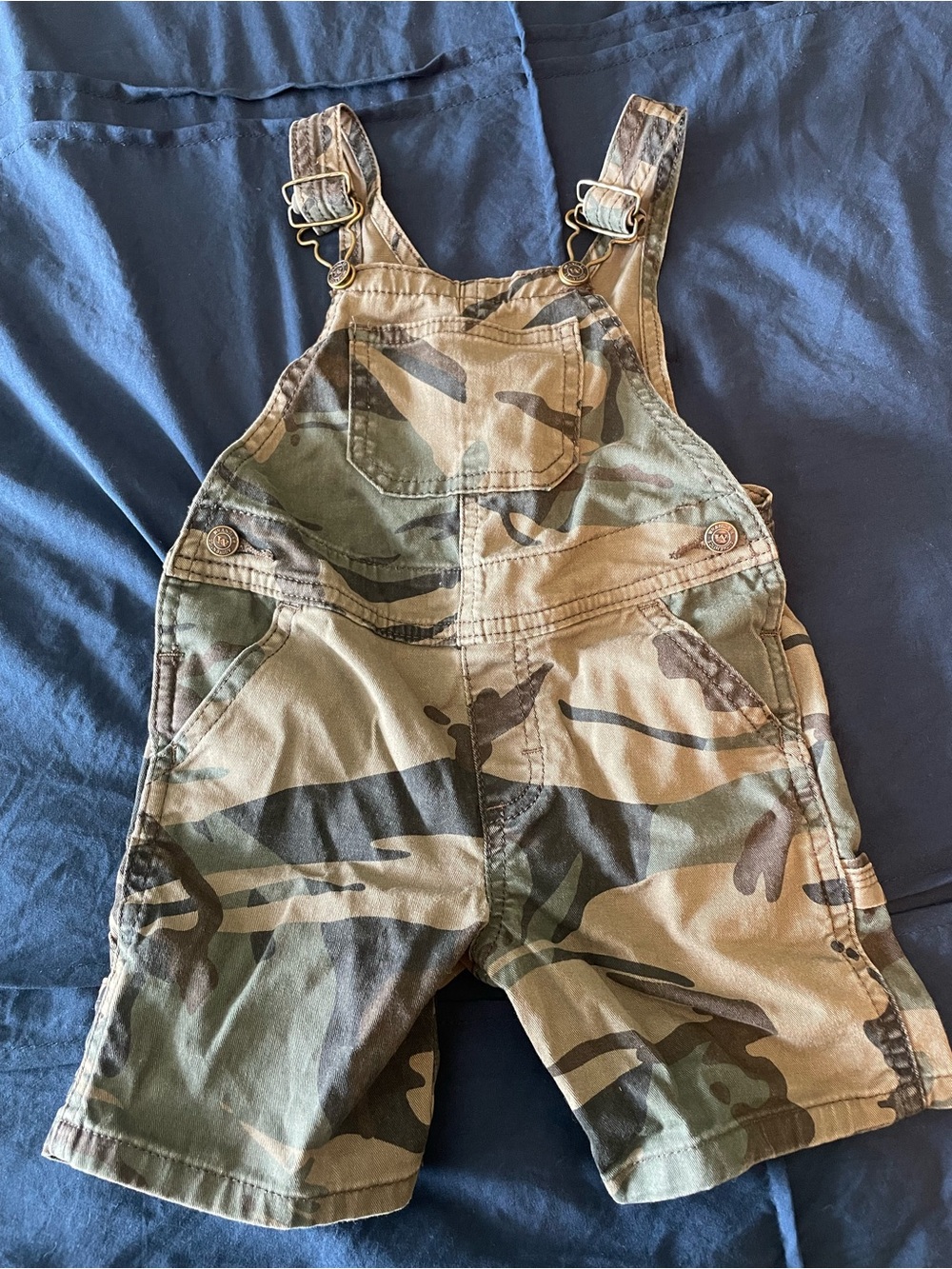 Wrangler Boys Camo Shortalls in Green/Brown